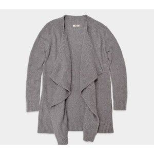 UGG Women Sweater Size M Grey Cardigan Long Sleeve Wrap. B